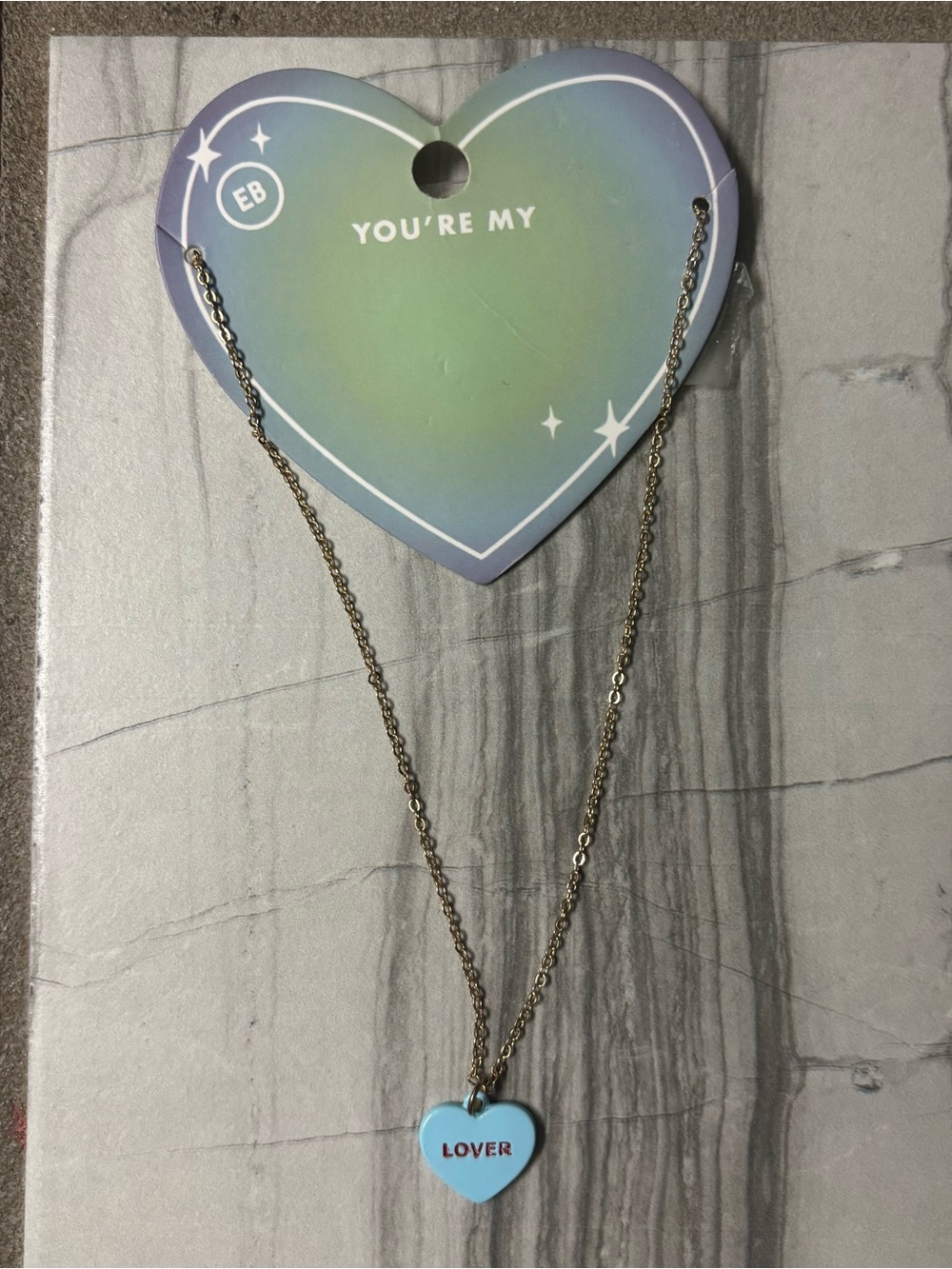 EARTHBOUND Blue Heart 'LOVER' Pendant Necklace